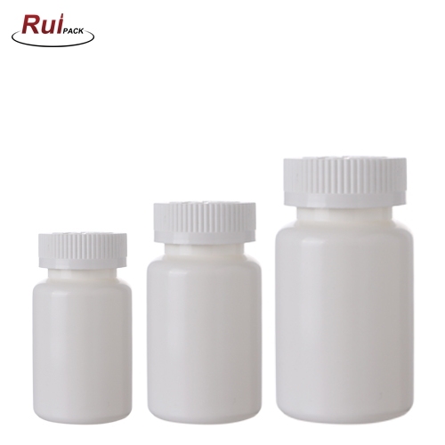 Empty Round White PE Capsules Tablets Bottle Empty Round White HDPE Capsules Tablets Bottle 45ml 60ml 75ml 85ml 100ml 150ml 200ml Plastic Supplements Medicine Pills Bottles Plastic Supplements Medicine Pills Bottles with child resistant capRP-PBMB21