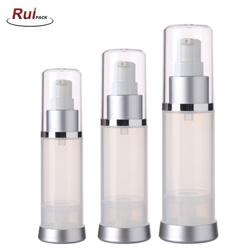 15ml 30ml 50ml PP+AS airless pump cream bottle with UV coated closure