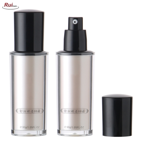 Acrylic material airless pump bottle 30ml high quality cosmetic cream pump bottle
