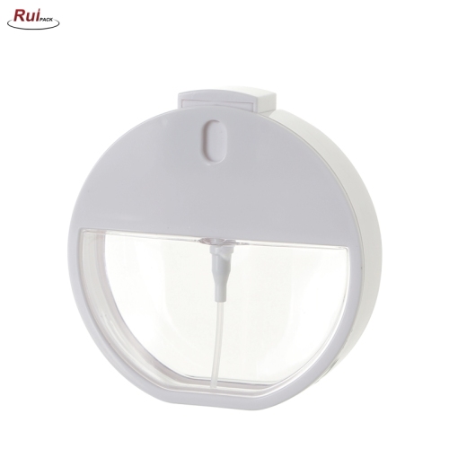 New design plastic credit card circle shaped 30ml pocket size perfume mist spray bottle for hand sanitizer sprayer RP-PBPP28