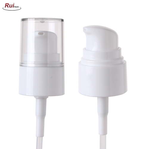 White Plastic Hand Pump Collar Lotion Cream Hand Pump Cosmetic Cream Treatment Pump with full Cover RP-PHCP26