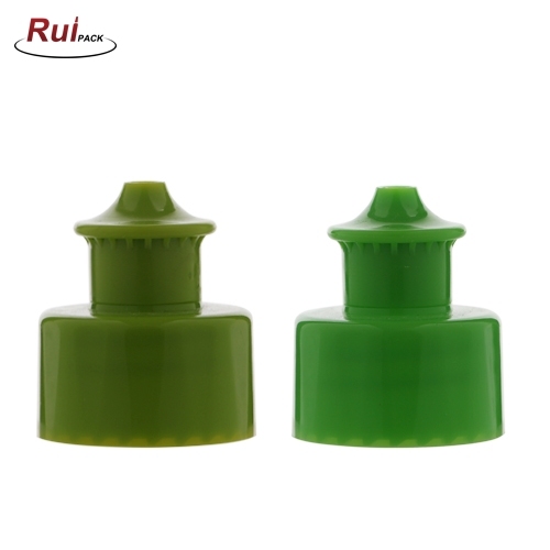 24/410,28/410 Hot Sale Plastic Green Push Pull Cap for Bottle RP-CAPC03