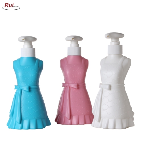 300ml unique shape HDPE bottle with lotion pump for hand sanitizer