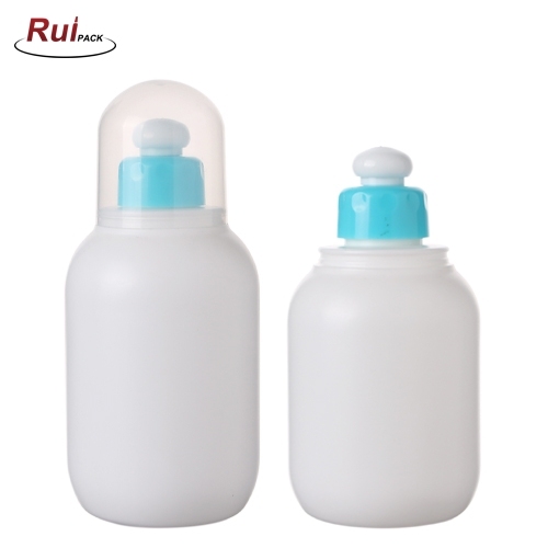 250/300/350ml HDPE bottle with push pull screw cap and big over cap for dish washing liquid