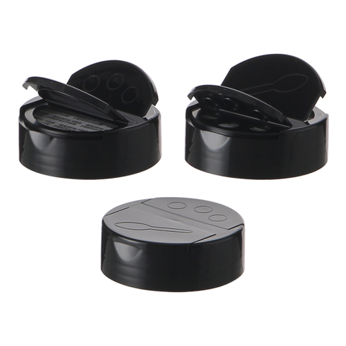 53mm Black Flip top cap three hole for face wash cream soft tubes packaging for cosmetics RP-CAFC18