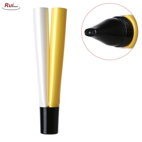 Matte Glossy White Black Soft Touch Cosmetic Lotion Squeeze Soft Two Tubes with Black Screw cap RP-TBPT20