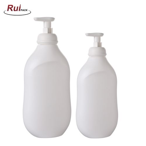 200ml 300ml 600ml oval and flat shape HDPE plastic bottle with lotion sprayer