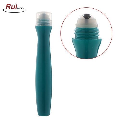 Green Perfume Plastic Essential Oil Metal Roller Ball Refillable Roll On Bottle 15ml RP-STRO01