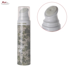 40mm White Soft PE Tube Massage TPE Brush Face Tube With Switch For Facial Cleanser RP-TBPT44