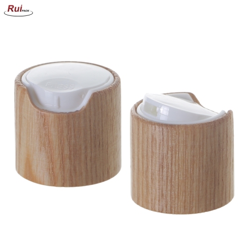 Bamboo flip top cap for face wash cream soft tubes packaging for cosmetics 20/410,24/410,28/410 RP-CADC09