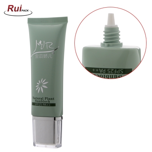Custom High Quality Unique Lipgloss Tube Empty Cosmetic Container Packaging Clear Dark Green 30mm,35mm Squeeze Lip gloss Tube