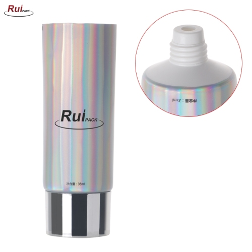 28mm,30mm,35mm shiny cosmetic plastic laminated squeezed tube with disc flip top cap for body lotion RP-TBLT14