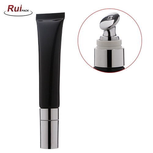 Metal applicator empty Eye Cream cosmetic PE lip gloss soft plastic tubes with metal zinc applicator 19mm squeeze container RP-TBPT26