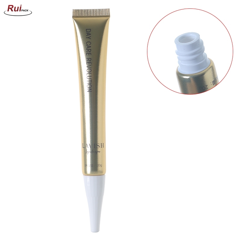 Fine 16mm 20g Oval Shape ABL Gradient Laminated Aluminum Plastic Soft Squeeze Cosmetic Packaging Face Cleanser Face Wash Tube with cone Cap RP-TBLT19