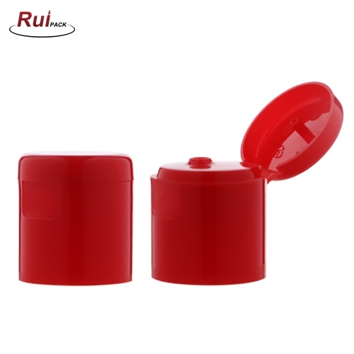 free sample 28/410 Red flip top cap for cosmetic bottle packing RP-CAFC17