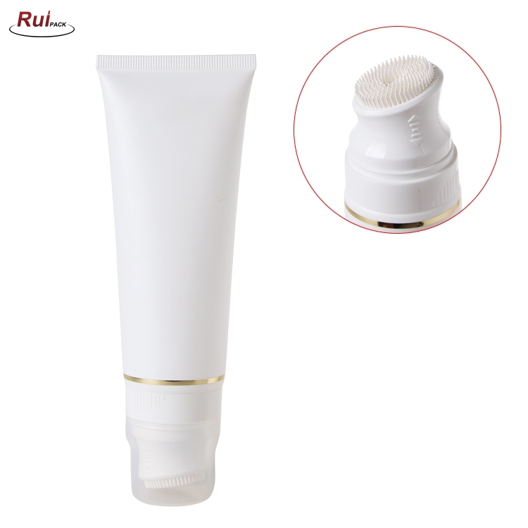 40mm New Massage brush applicator tube PE plastic facial cleanser tube /empty round cosmetic soft packaging RP-TBPT11