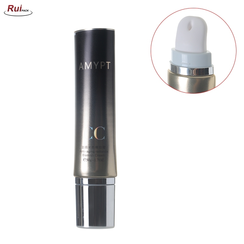 Fine Oval 22*36mm Shape ABL Gradient Laminated Aluminum Plastic Soft Squeeze Cosmetic Packaging Face Cleanser Face Wash Tube With Brush RP-TBLT20