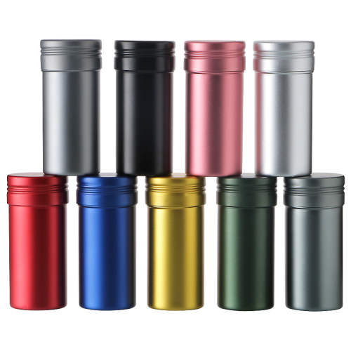 Share Empty storage container bottle aluminum cosmetic jars 5g 10g 15g 20g 30g 60g silver black gold red metal aluminum