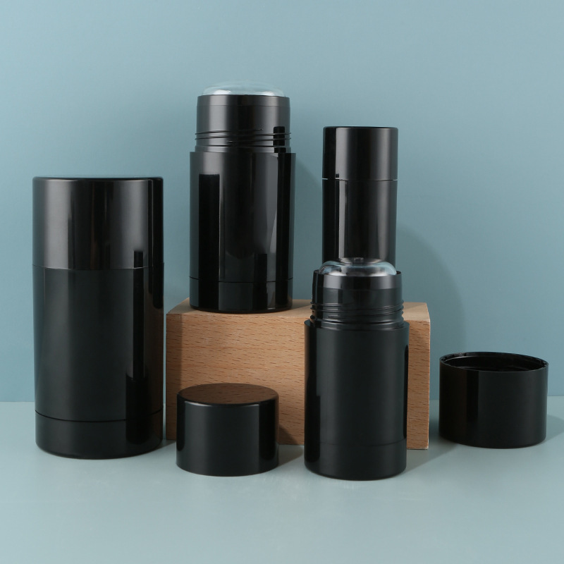 15ml 30ml 50ml 75ml Empty Black Deodorant Bottles Twist Up Stick Tube Round Bottom Filling Stick Deodorant Container
