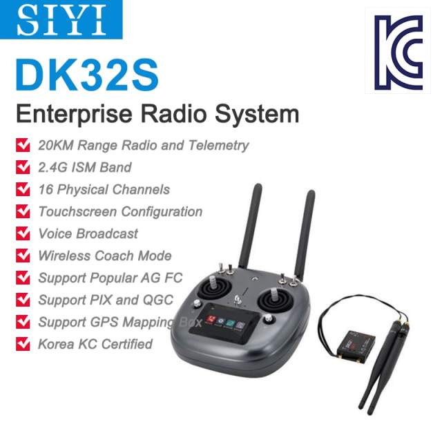 SIYI DK32S Enterprise Radio System Transmitter Remote Controller with Telemetry for Commercial UAV 2.4G 20KM Korea KC Certified