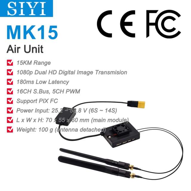 SIYI HM30 MK15 MK15E Air Unit with Long Range Full HD 1080p Long Range Image Transmission SBUS PWM Ethernet Mavlink Telemetry