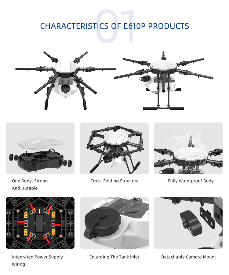 EFT E410P Agriculture Sprayer Drone Frame Kit with 10L Water Tank 4 ...