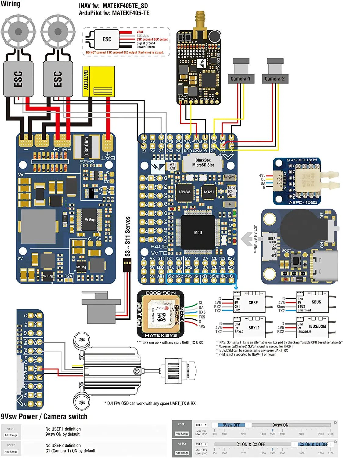 Matek F405 WTE Flight Controller STM32F405RGT6 Built in OSD SD Slot ...