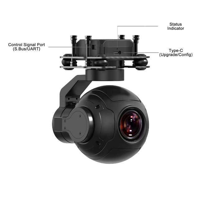 SIYI ZR10 2K 4MP QHD 30X Hybrid Zoom Gimbal Camera with 2560x1440 HDR Starlight Night Vision 3-Axis Stabilizer Lightweight UAV Pod Camera Payload for Drone Surveillance Inspection