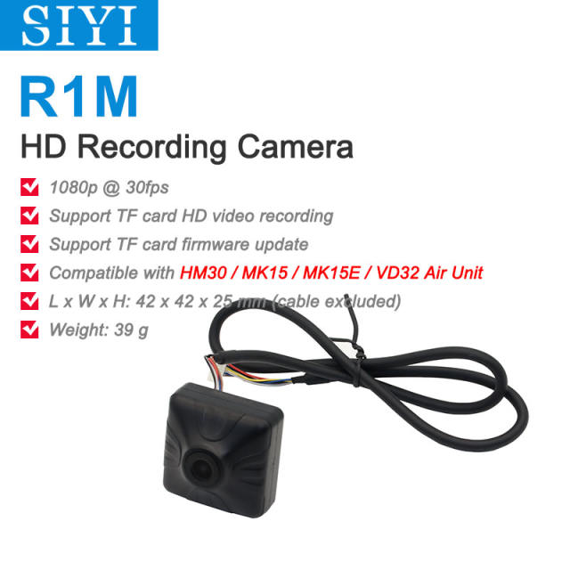 SIYI R1M Recording FPV Camera 1080 30fps Fixed Focus Ethernet Port IP Camera Compatible with HM30 MK15 MK15E VD32 Air Unit