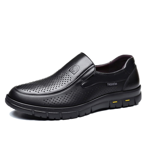 Мужские летние кожаные лоферы, повседневная обувь, дышащие мужские кроссовки, удобная мужская уличная черная резиновая мужская обувь на плоской подошве, Zapatos Hombre