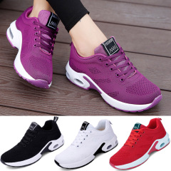 Women Outdoor Sports Shoes Casual Running Shoes Breathable Mesh Height-increasing Thick Bottom Platforms Female Sock Footwear