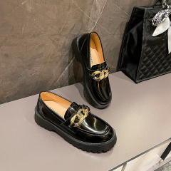 Женская обувь, весна 2022 г., новые кожаные лоферы Relly, женская обувь в стиле ретро, на толстой подошве, с нескользящим круглым носком, женская обувь