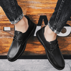 Кожаная мужская обувь Низкие мужские лоферы Высококачественные удобные черные лоферы Повседневная кожаная обувь на плоской подошве Социальная мужская обувь