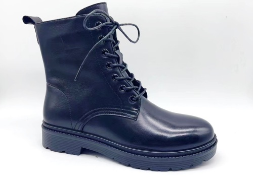 Mode automne plateforme plate à lacets chaussures confortables pour femmes bottes souples en cuir