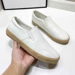 2022 spring and summer men's shoes PU low-top sneakers solid color high heel loafers slip-on casual shoes lazy cloth shoes