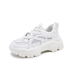 2022 printemps et été nouvelles chaussures de papa en maille chaussures blanches respirantes pour femmes chaussures de sport décontractées pour étudiants
