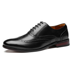 2022 nuevos zapatos de cuero para hombres, cuero británico Brock, hechos a mano, puntiagudos, cordones, trabajo, hombres, negocios, zapatos formales para hombres