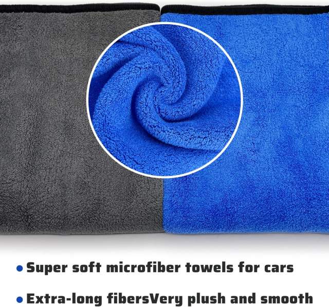10 Pack Professional Microfiber Towels 16" X 24",Thick,Soft,Highly Absorbent Safe for Household,Pet Drying Car Washing, Drying & Auto Detailing