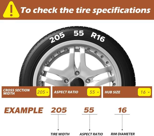Snow Chains, Tire Chains for SUV Car Trucks, 8pcs Universal Adjustable Emergency Traction Chains for 205-265mm Tires Pickup Trucks, Snow Slope Muddy Icy Ground Sandy Anti Skid Chains
