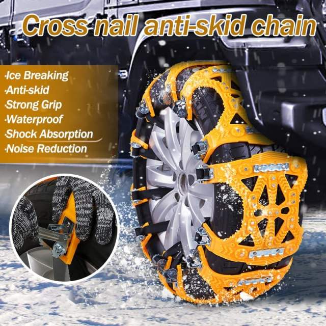 Snow Chains for Car, Emergency Anti Slip Tire Chains for SUV/Trucks/ATV Universal Winter Security Chains for Snow and Ice(Tire Width 6.5-10.8")