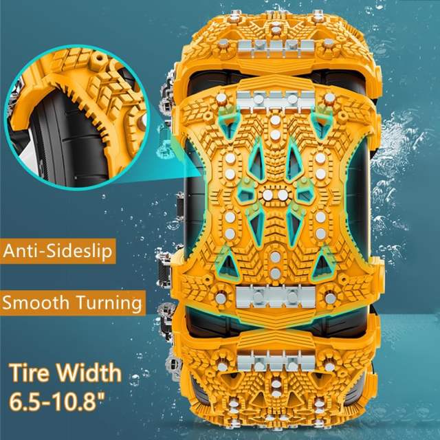 Snow Chains for Car, Emergency Anti Slip Tire Chains for SUV/Trucks/ATV Universal Winter Security Chains for Snow and Ice(Tire Width 6.5-10.8")