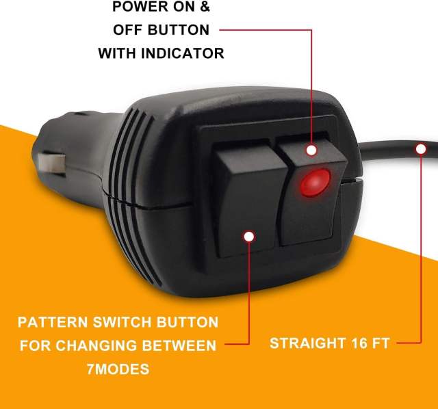 LED Strobe Light, 12V-24V Warning Emergency Safety Flashing Beacon Lights with Magnetic and 16.4 ft Straight Cord Vehicle Forklift Truck Tractor Golf Carts UTV Car Bus (2 PCS, Amber)