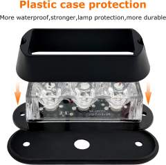 (Upgrade 2) Led Strobe Lights for Emergency Vehicles Trucks 12-24V IP66 Waterproof (Amber)