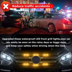 (Upgrade 2) Led Strobe Lights for Emergency Vehicles Trucks 12-24V IP66 Waterproof (Amber)