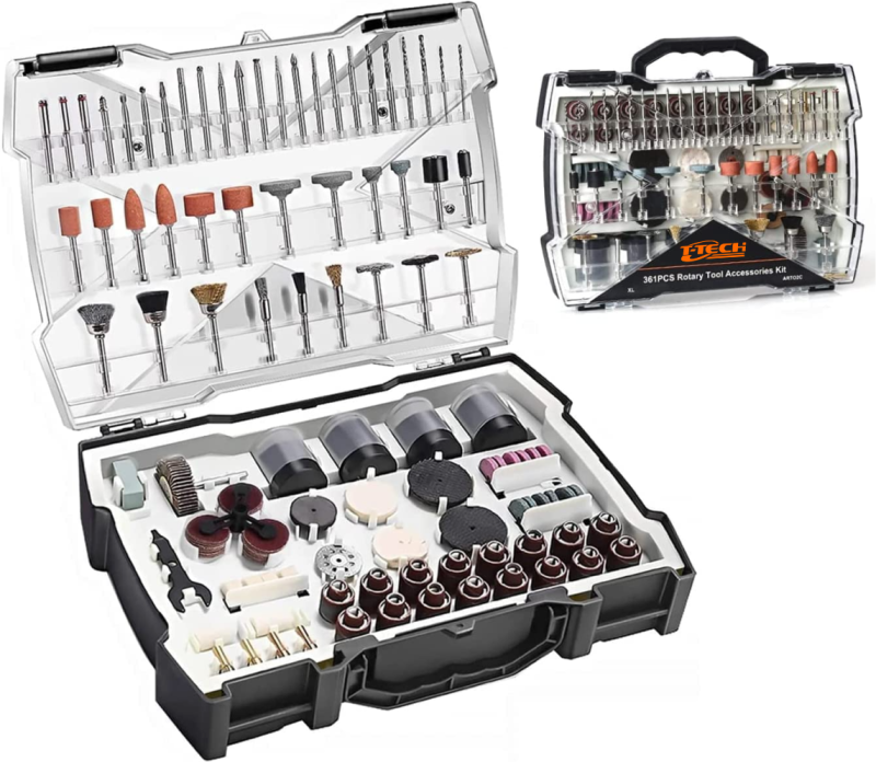 T-TECH 361 Piece Rotary Tool Accessories Kit