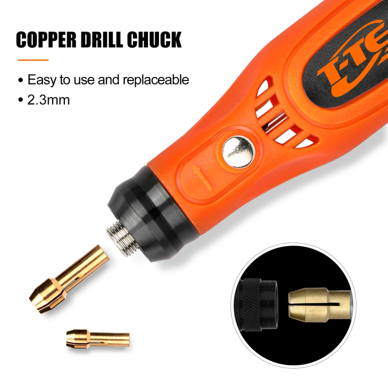 T-TECH 3.7V mini grinder set 5000-15000RPM 600mAh Li-ion DIY Wood Jade Carving Cordless Engraver Pen