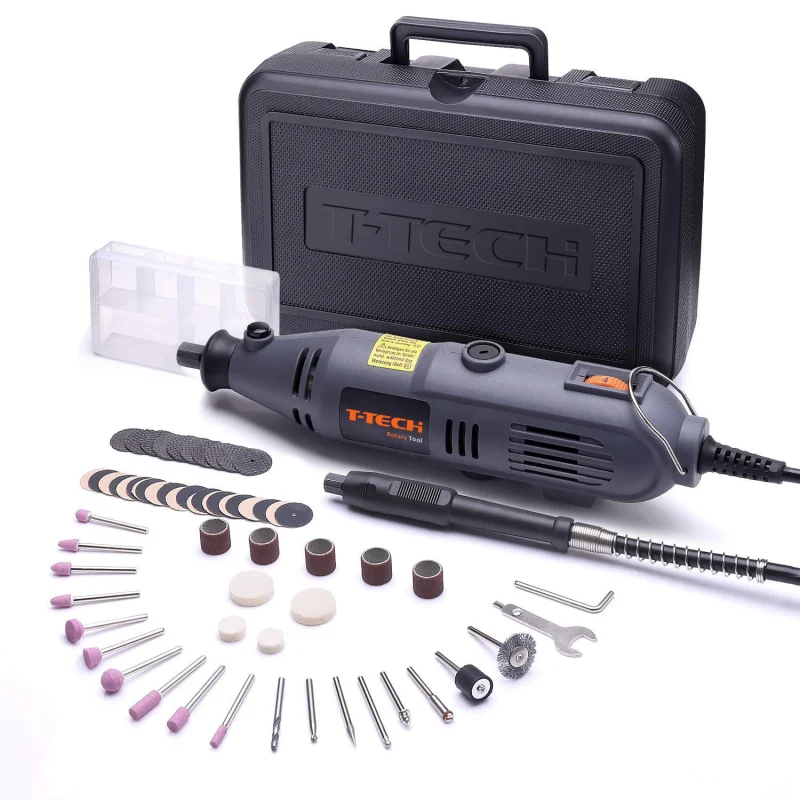 T-TECH OEM 135W Rotary Tool Variable Speed With 62pcs Accessories for Polishing Engraving Cutting Drilling