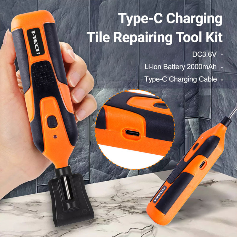 T-TECH 3.7V Mini Furniture Repair Kit 2000mAh Li-ion Battery USB Type-C Charging Wood Repair Kit For Wooden Floors Laminate Tiles with 11 Wax Sticks