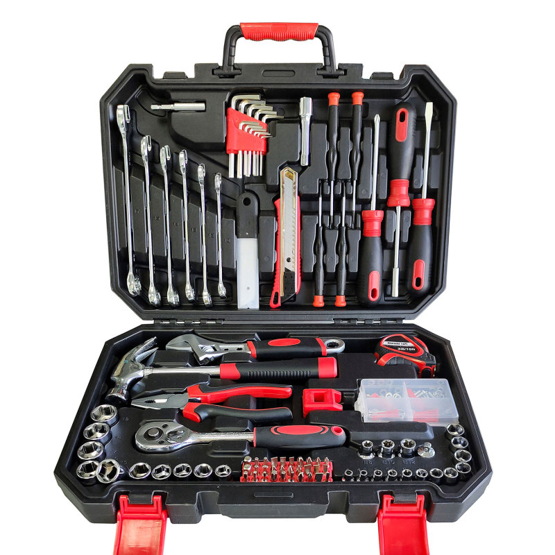 T-TECH 159pcs Auto Repair Socket Wrench Set Car Tool Kit With Plastic Toolbox Storage Case