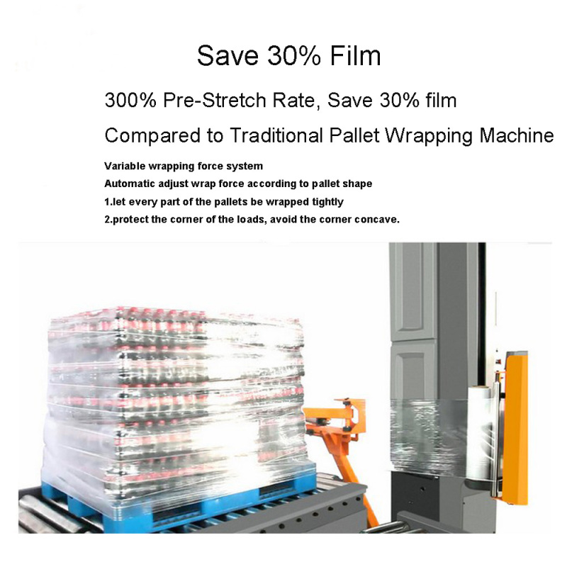 Online Stretch Film Wrap Pallet Packing Machine